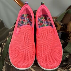 Skechers Kids' Neon Pink Slip-On Sneakers